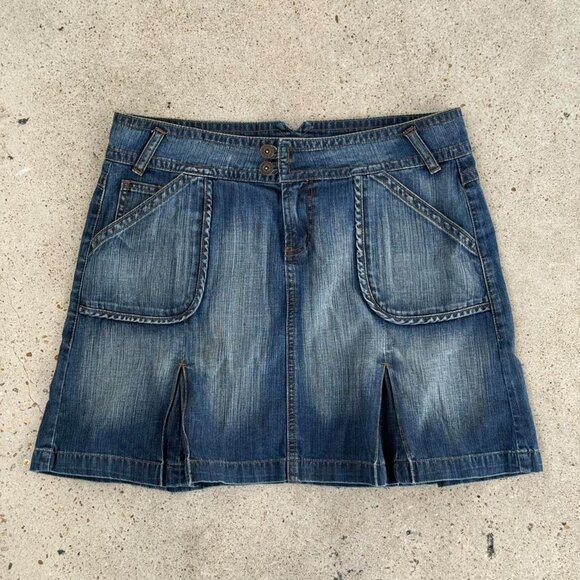 2000s denim pleated mini skirt - Picture 2 of 6